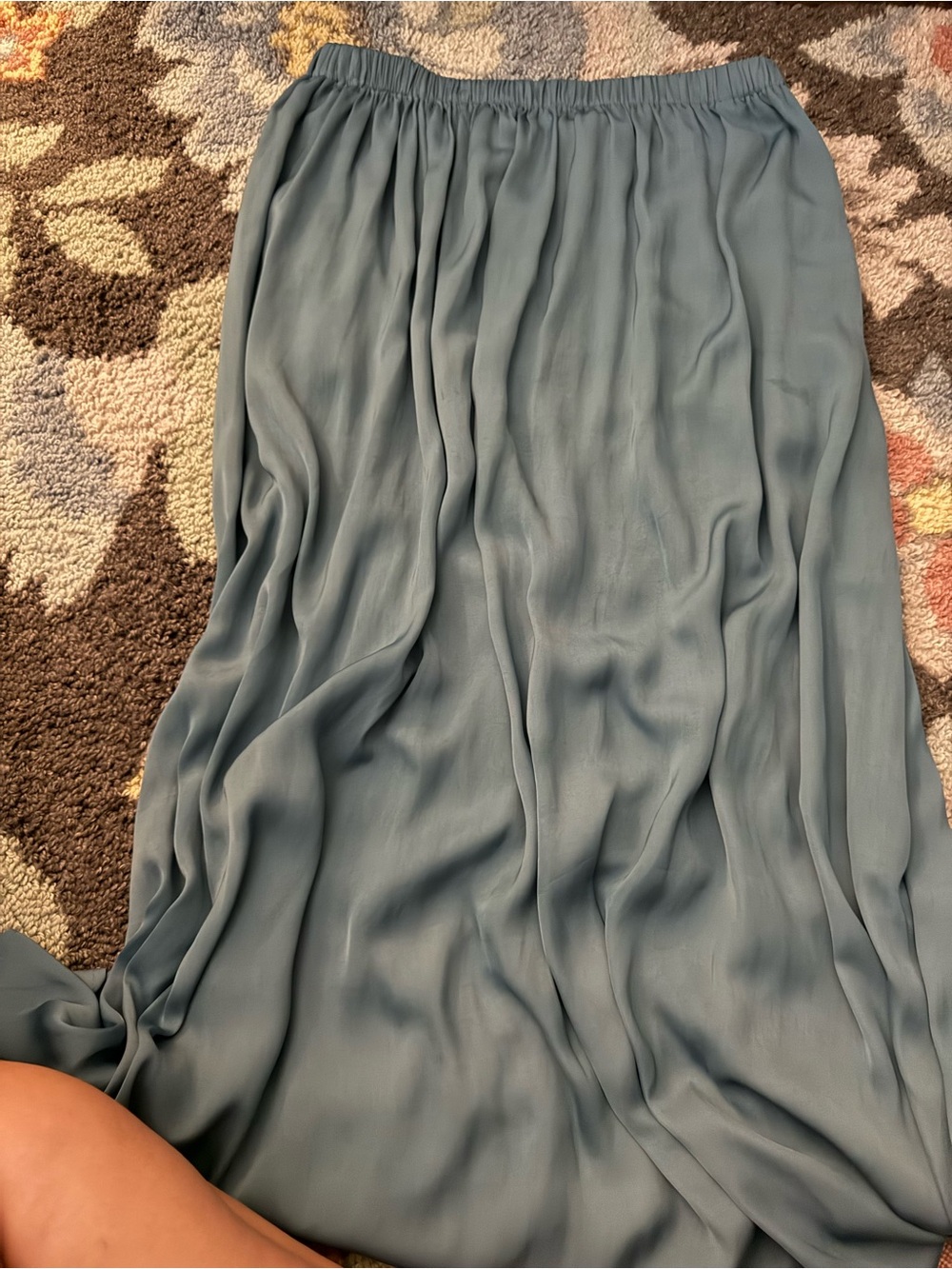 Kori Dusty Blue Flowing Maxi Skirt